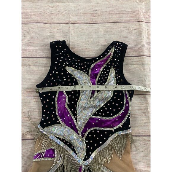 Motionwear Women's Rythmic Gymnastics Tassled, Embellished Leotard - S - Picture 7 of 13